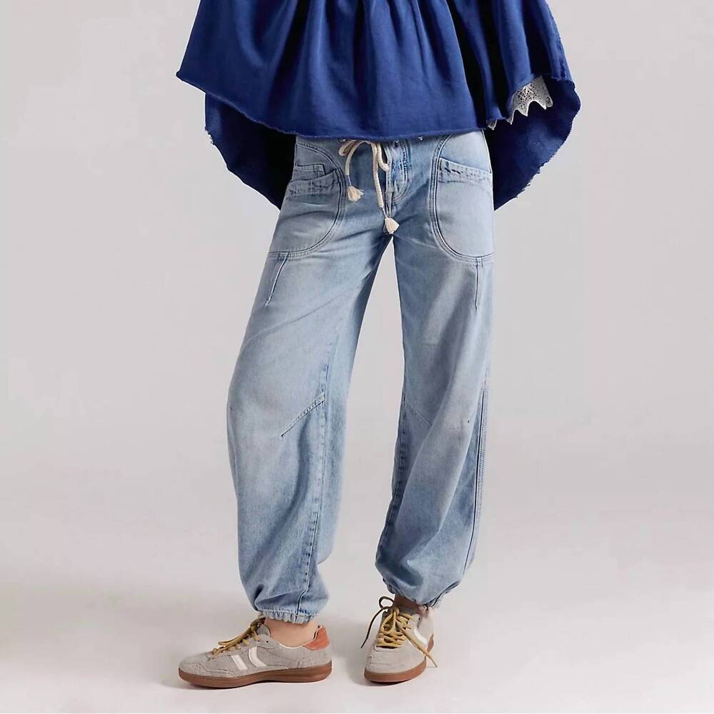 NEW FREE PEOPLE love language pull-on jeans in no drama